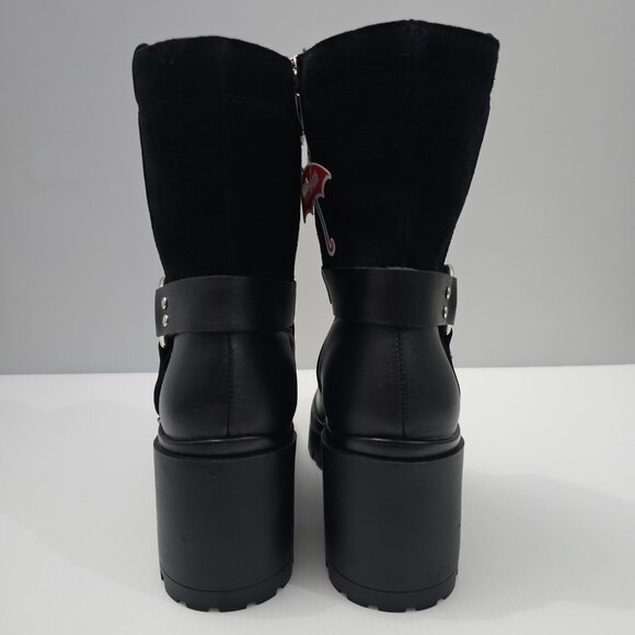 NEW Blondo Rebel Ankle Boot Womens 9.5 Black Leather Waterproof Moto Biker Heel - Picture 8 of 14